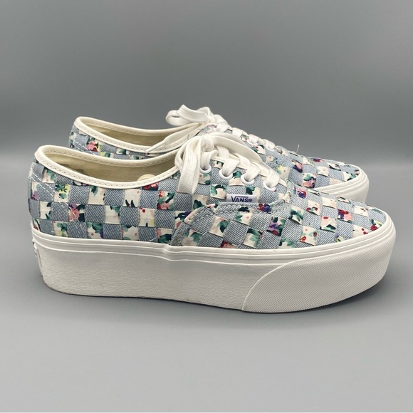 EUC Vans Authentic Stac Platform Lace-up Sneaker is Multi Floral, Size 7.5 - Picture 9 of 10